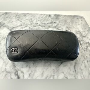 Chanel Black Quilted Eyeglass or Small Sunglasses Case